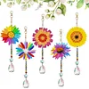 (US Local)5Pcs Acrylic Double Sided Sunflower Full Drill Suncatcher Diamond Painting Kit