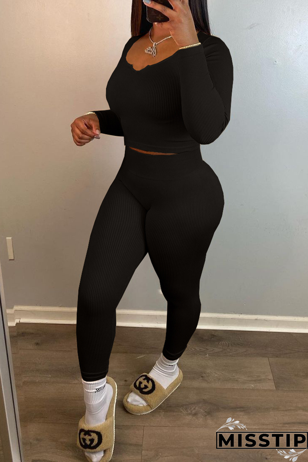 Burgundy Casual Solid Patchwork V Neck Long Sleeve Two Pieces