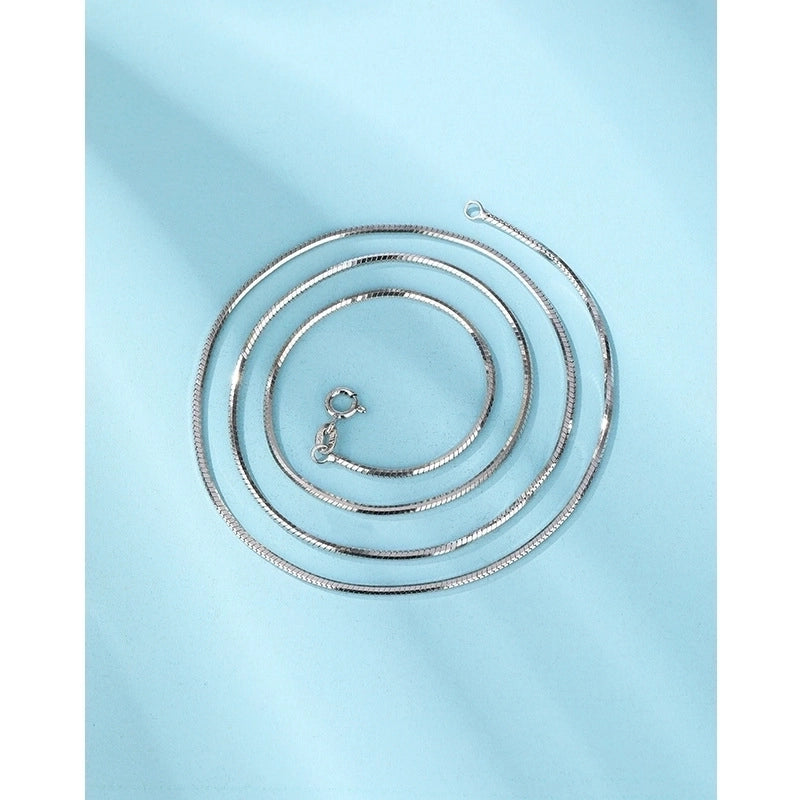 Minimalist Solid Color 925 Sterling Silver Plating Chain Unisex Necklace