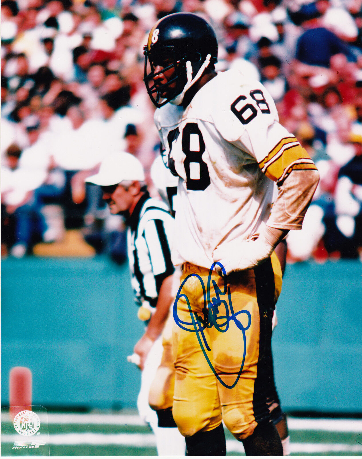 L.C. GREENWOOD PITTSBURGH STEELERS ACTION SIGNED 8x10