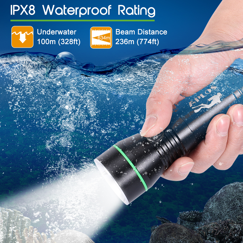 Aplos Ap Lm Diving Flashlight With Power Indicator Ipx