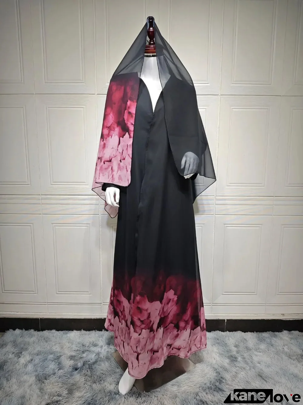 Women's Arabian Polyester Full Sleeves Printed Pattern Long Dress