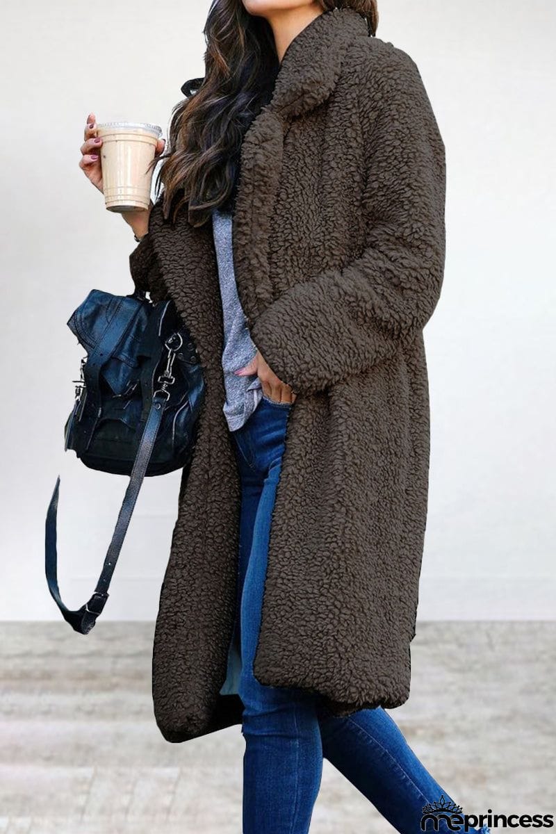 Casual Solid Patchwork Turndown Collar Outerwear