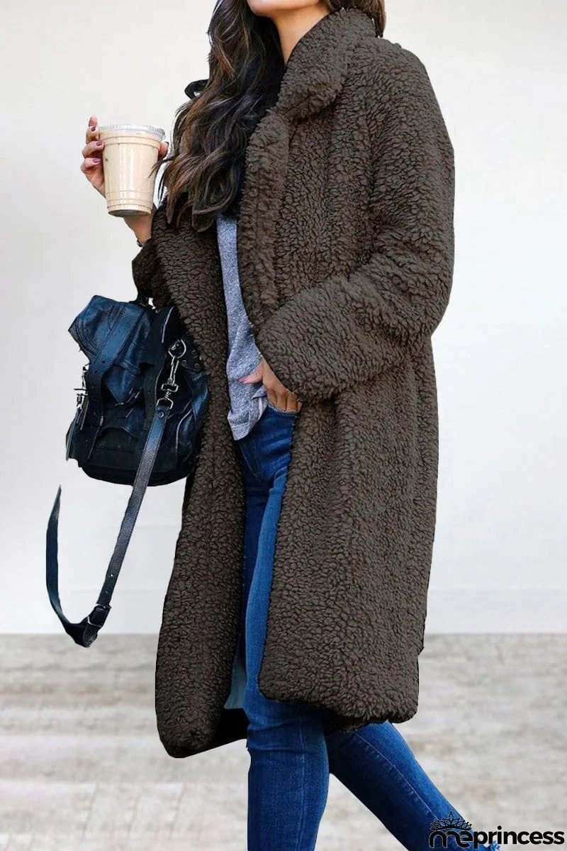 Casual Solid Patchwork Turndown Collar Outerwear