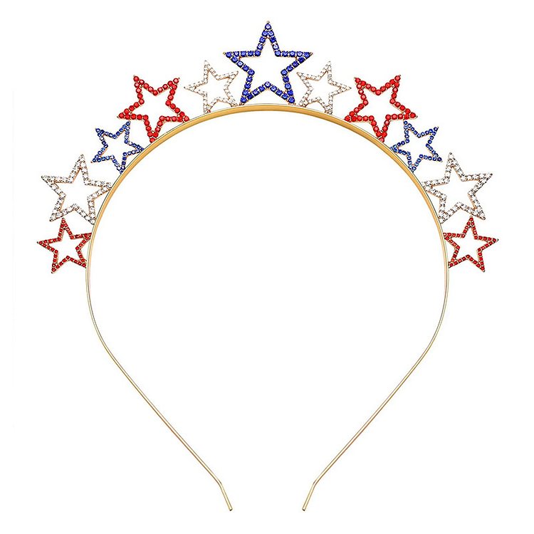 Pentagram Flag Rhinestone Star Headband