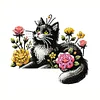 (US Local)Black Cat 2D Flat Diamond Painting Door Corner Sign DIY Door Frame Decoration