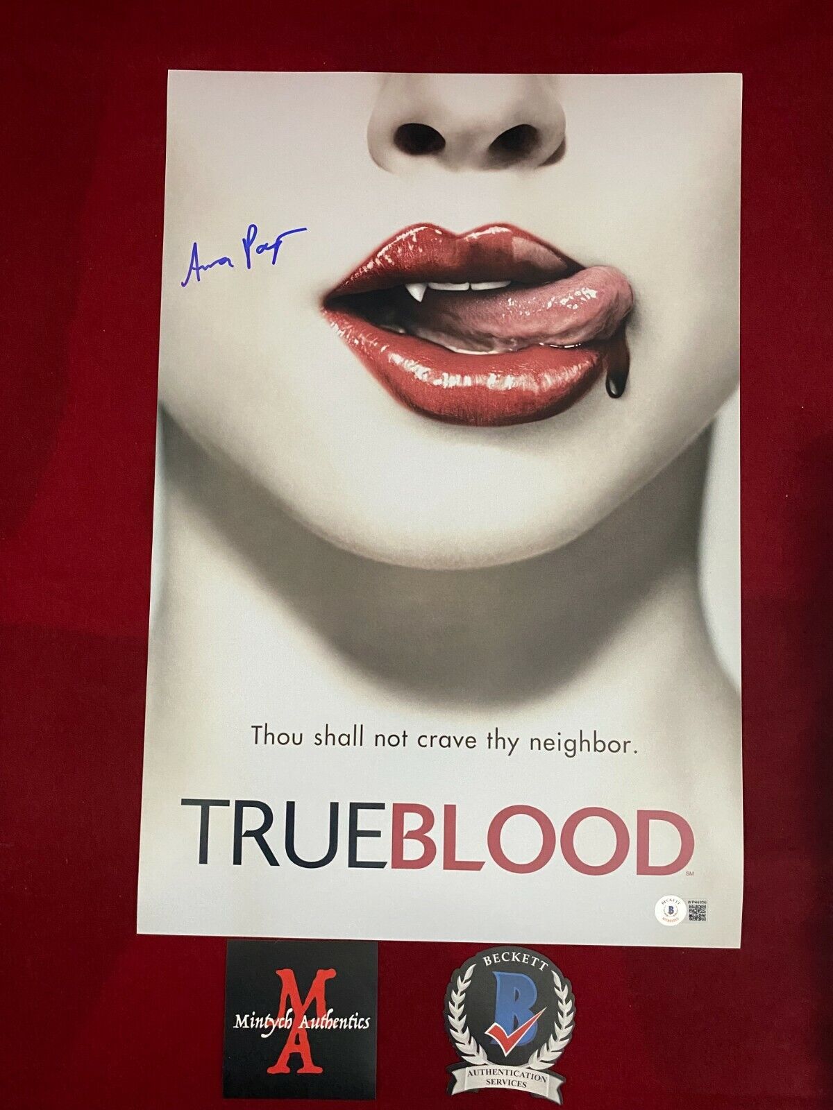 ANNA PAQUIN AUTOGRAPHED SIGNED 12x18 Photo Poster painting! TRUE BLOOD! SOOKIE! BECKETT COA!