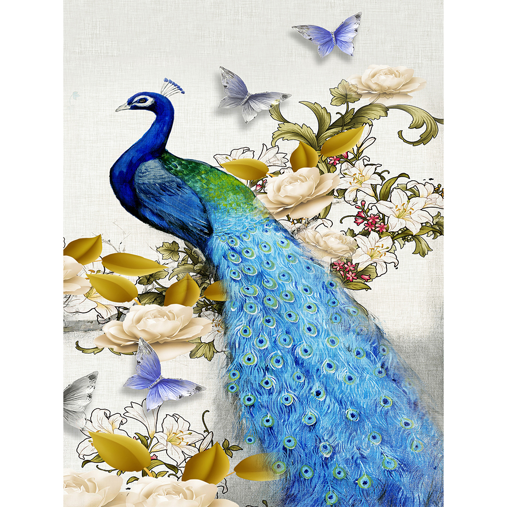 

Peacock Butterfly - 11CT Stamped Cross Stitch - 40*50CM, 501 Original