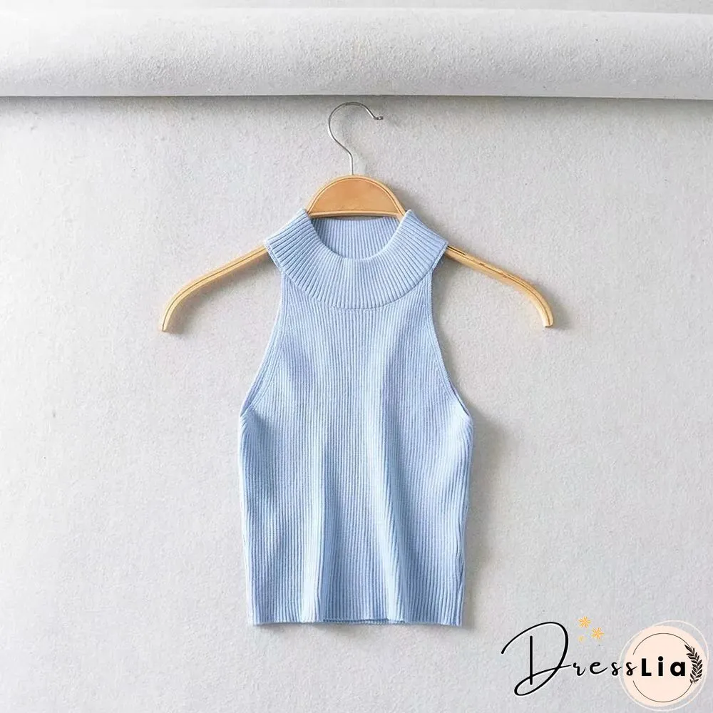 Summer New Sexy ladies tops slim crop elastic solid color narrow shoulder vest black women