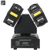 🛒Lumină cu cap mobil cu braț dublu Noua lumină stroboscopică cu fascicul DJ de 120W Efect de scenă rotativă RGBW Disco Party DMX Lumină de control al sunetului