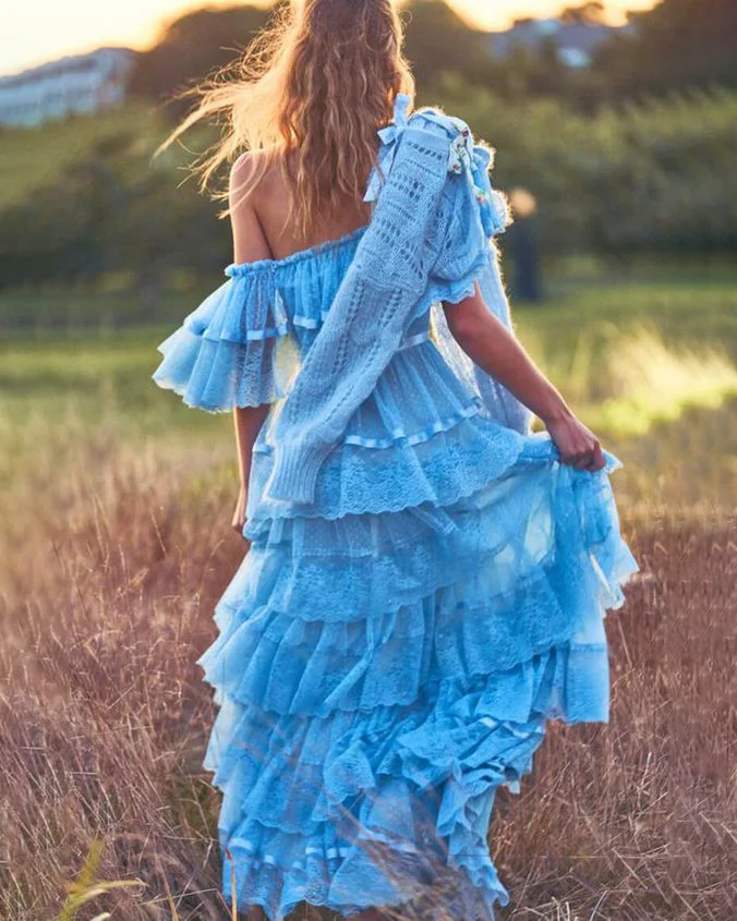 Bohemian cake midi dress