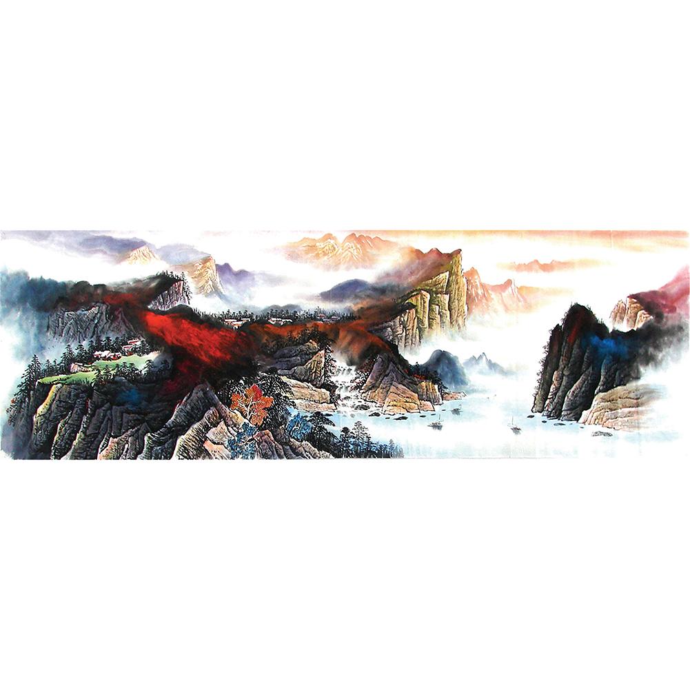 

80*30CM - Round Drill Diamond Painting - Mountains, 501 Original