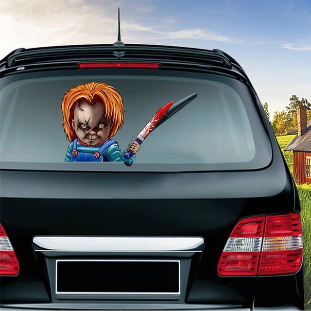 Halloween Horror Car Stickers Removable Rear Windshield Decals Decoration - Child's Play