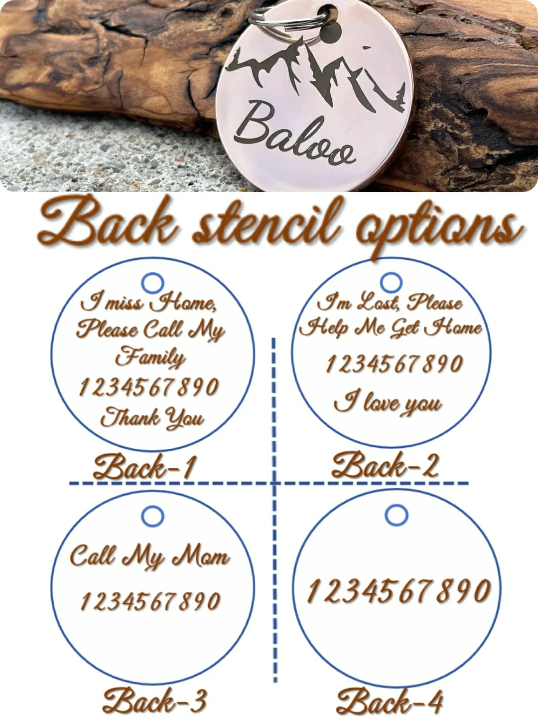 lookipet High-Quality Alloy ID card custom pet ID tags