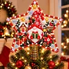 DIY Diamond Painting Christmas Tree Topper Star, Acrylic Holiday Tree Top Decoration with Spring Base, Removable Tabletop Christmas Decor