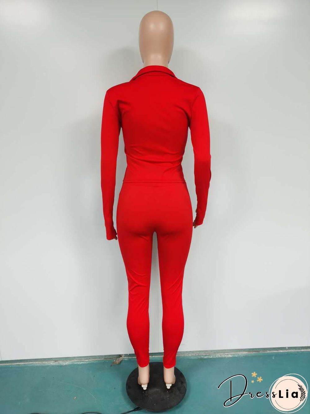 Sportswear Long Sleeve Jacket Pencil Pants Set