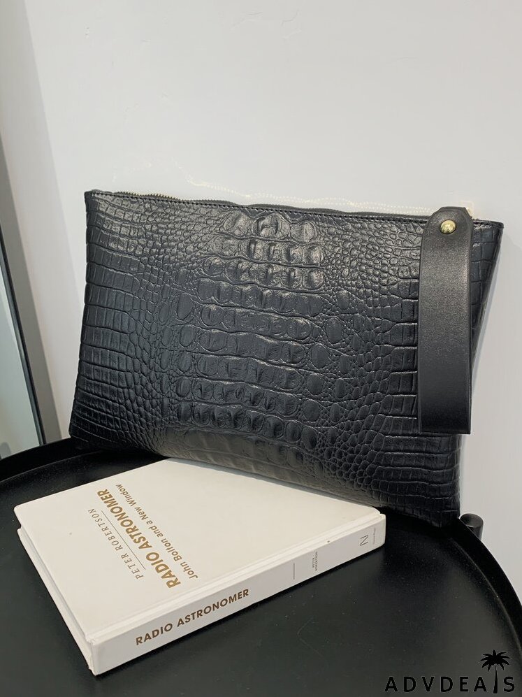 Croc Embossed Clutch Bag