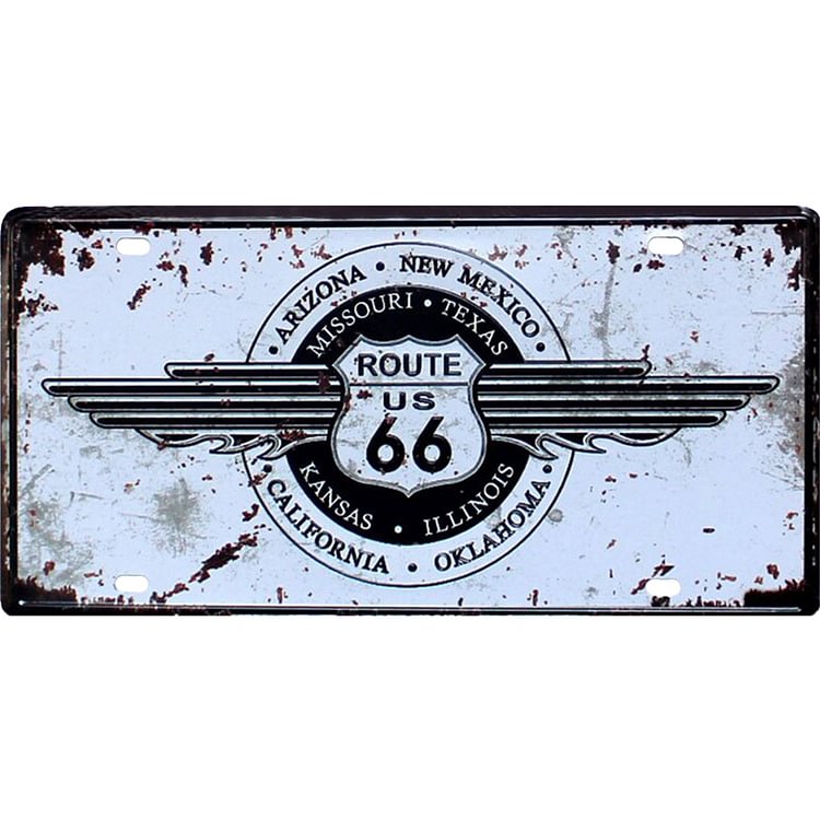 Route 66 - panneaux d’immatriculation/panneaux en bois - 30*15cm