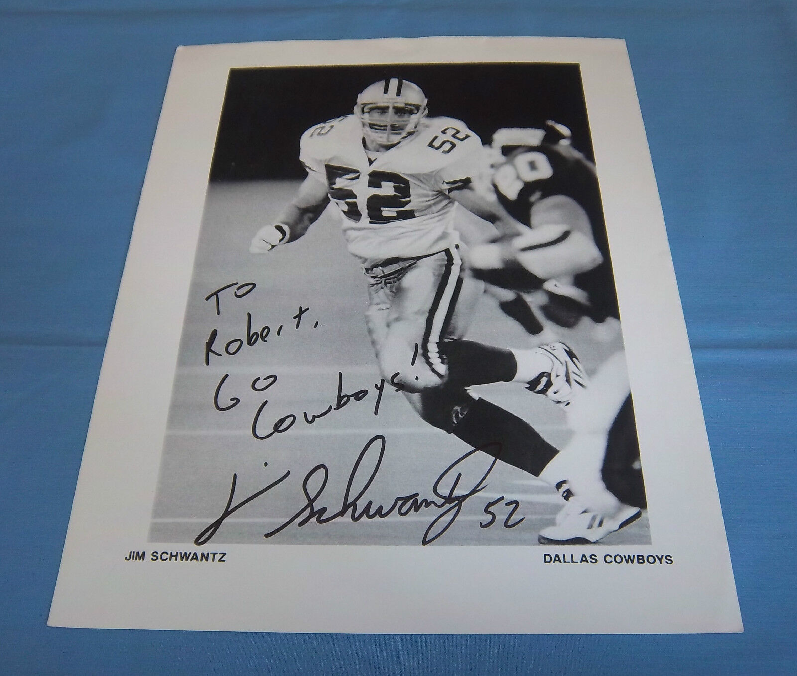 Dallas Cowboys Jim Schwantz Signed Autographed 8.5x11 Photo Poster painting Purdue