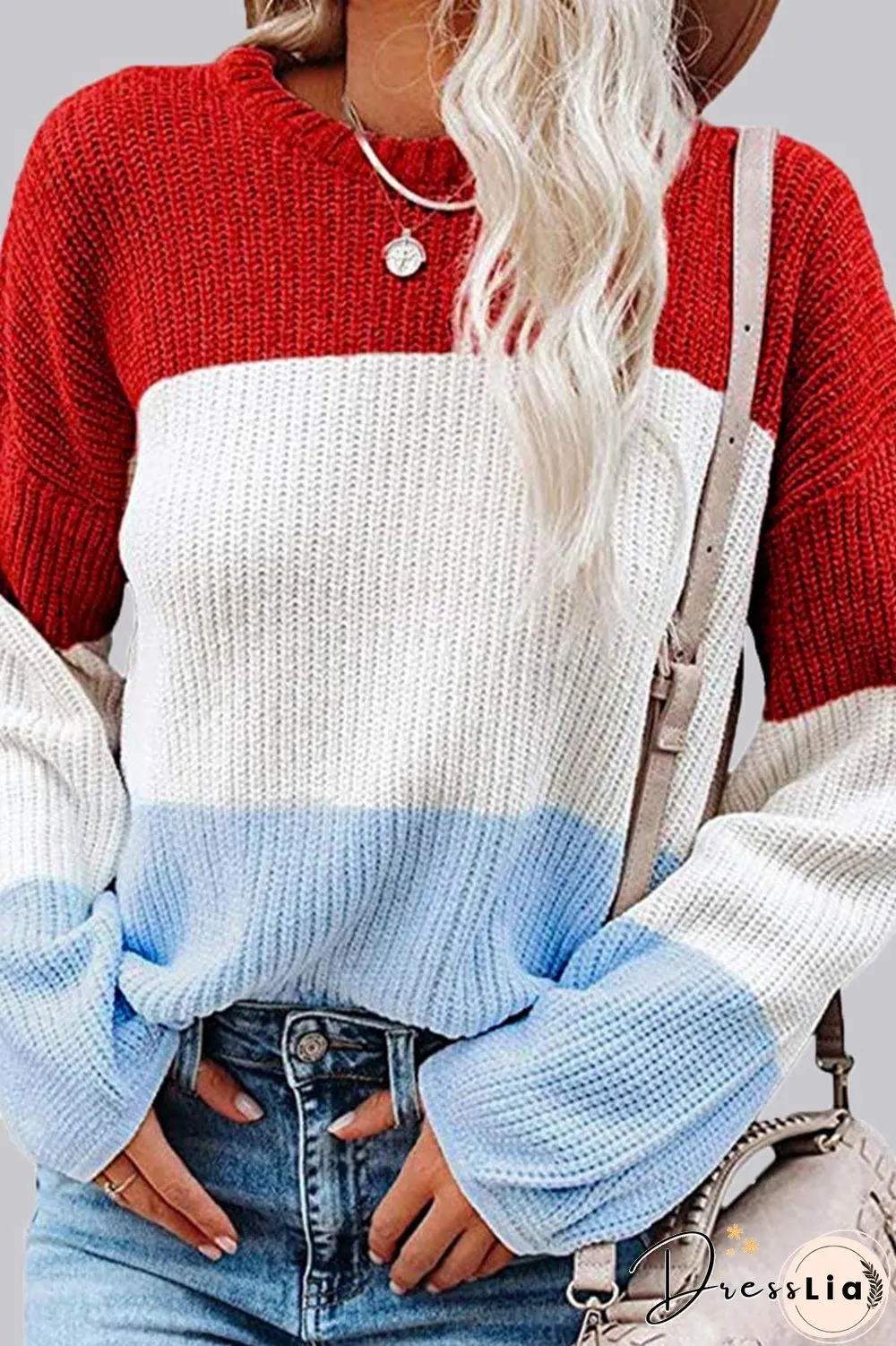 Fashion Solid Split Joint O Neck Tops(4 Colors)