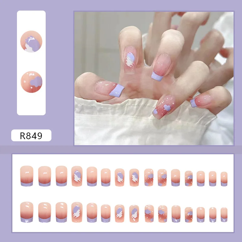 Cnneeds Pink Gradient Coffin Nails – Glossy Press On Nails for Women  