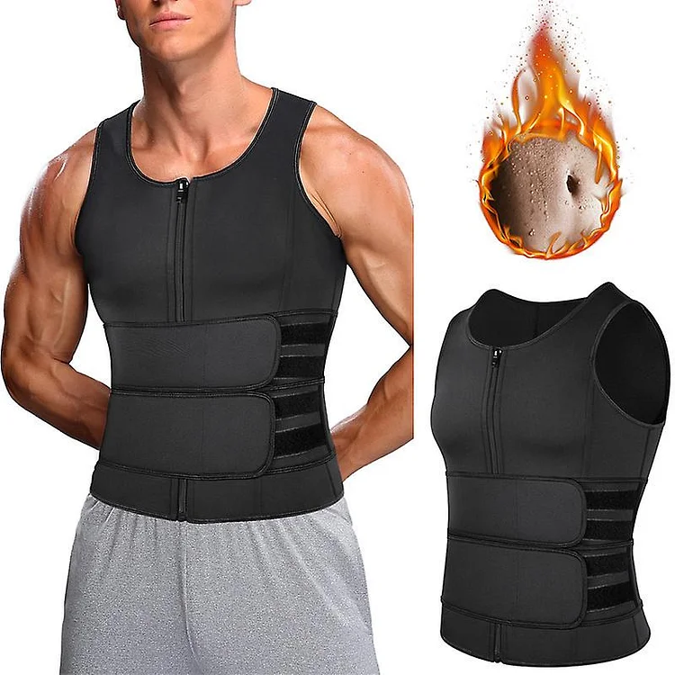Men Shapewear Waist Trainer Sweat Vest Sauna Suit Workout Shirt Slimming Body Shaper For Weight Loss