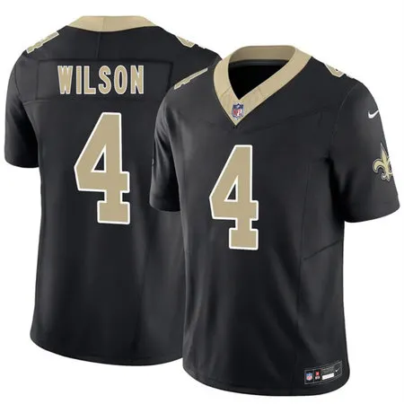 Men's New Orleans Saints #4 Zach Wilson Black 2026 F.U.S.E Vapor Limited Stitched Football Jersey