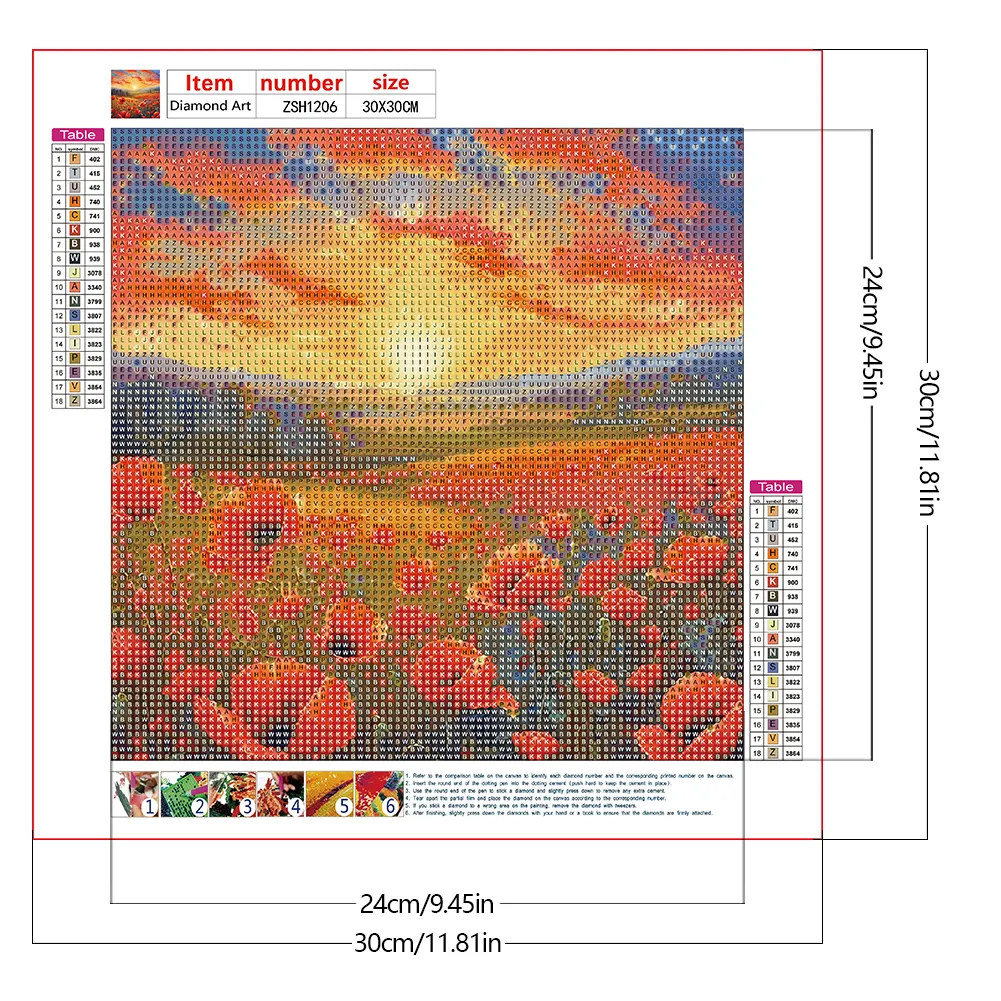 Diamond Painting - Full Round Drill - Poppy(Canvas|30*30cm)