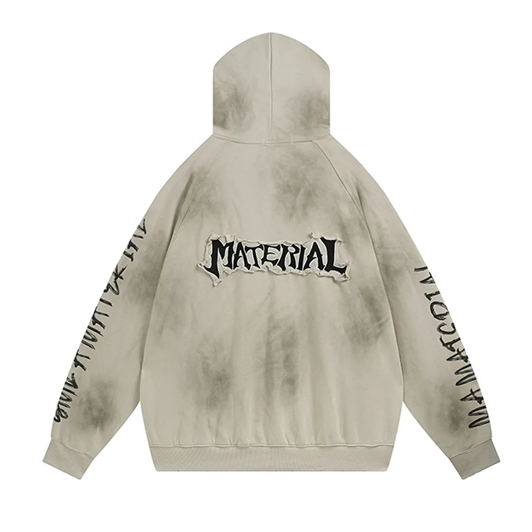 Vintage Washed Beige Oversized Hoodie