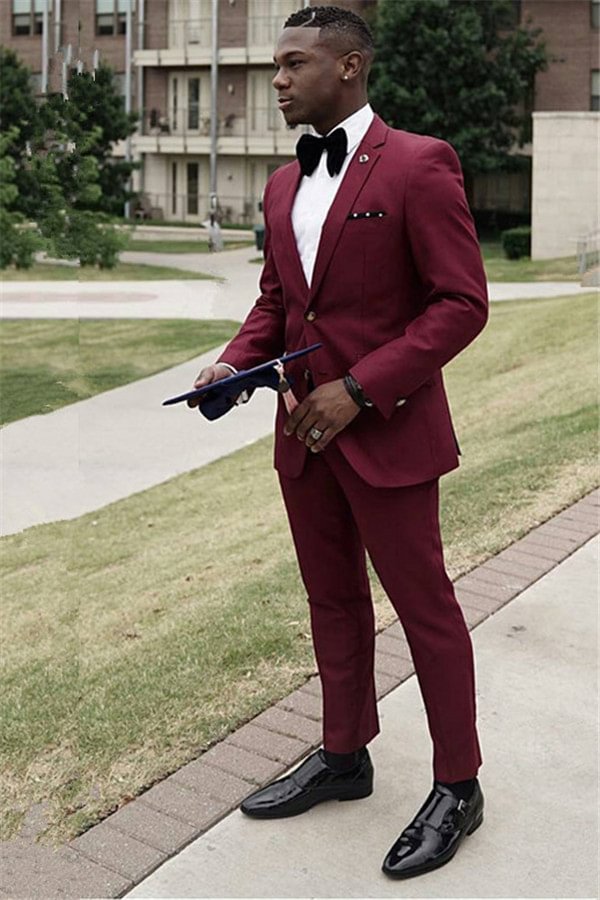 Bellasprom Classy TylerBespoke Burgundy Homecoming Suit Foy Guys With Two Pieces