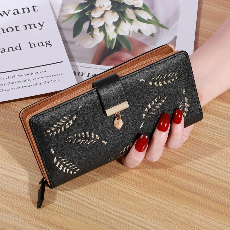 Women’s Flower Pu Leather Hidden Buckle Wallets