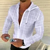 Gioiacombo ™ Camicia da uomo casual a maniche lunghe con cappuccio slim fit