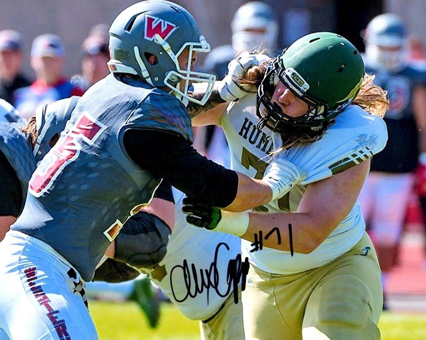 Alex Cappa Humboldt State hand signed autographed 8x10 football Photo Poster painting d