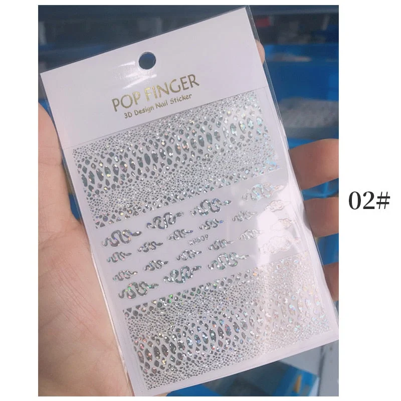 1 Sheet New Roman English Alphabet Number 3D Nail Stickers Christmas Animals iridescent Gold Silver Word Small Letters Nail