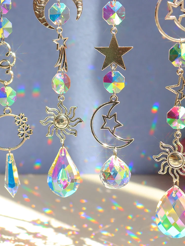 Crystal Wind Chime Ornament Garden Window Hanging Light Catching Pendant