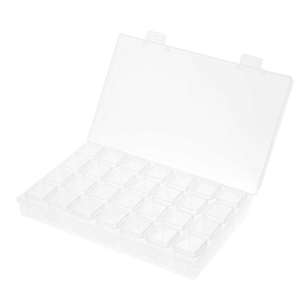 

28 Lattices Transparent Container Diamond Painting Accessories Storage Box, 501 Original