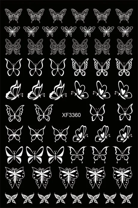 New Arrive Nail Art Sticker Decal Decoration Glow In Dark Butterfly Nail Stickes Back Glue Moon Manicure Sticker on Nails Design