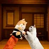 Cat Puppet Wrestler with Protective Sleeve Stuffed Animal Plush Cat Hand Glove Play & Enrichment for Boredom Busting Training and Exercise