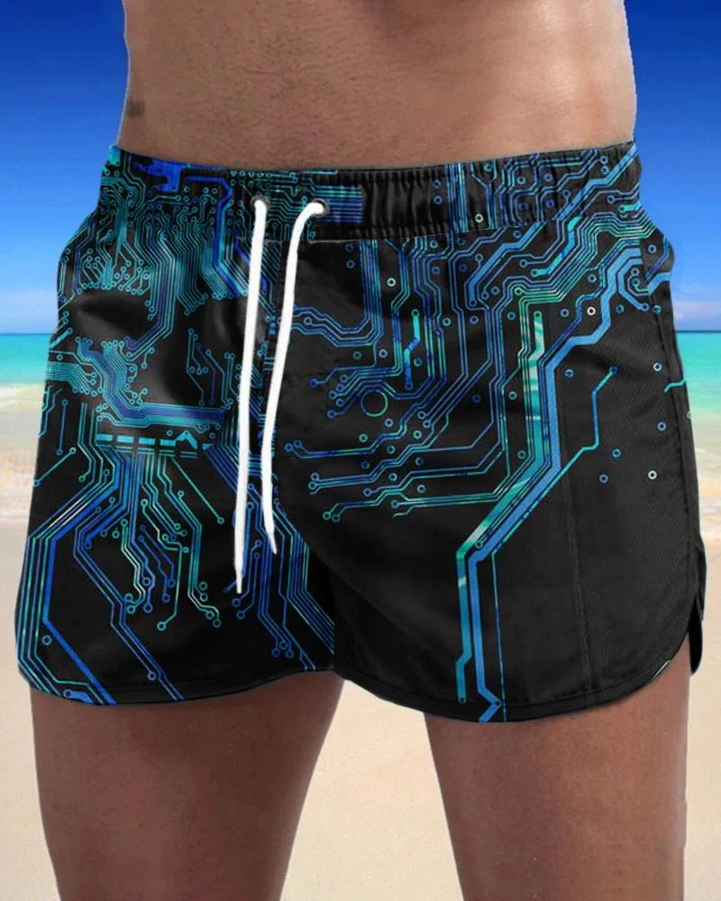 Men's Casual Printed Swim Shorts