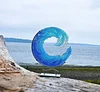 🌊Ocean Wave Fused Glass Sculpture🌊---resin