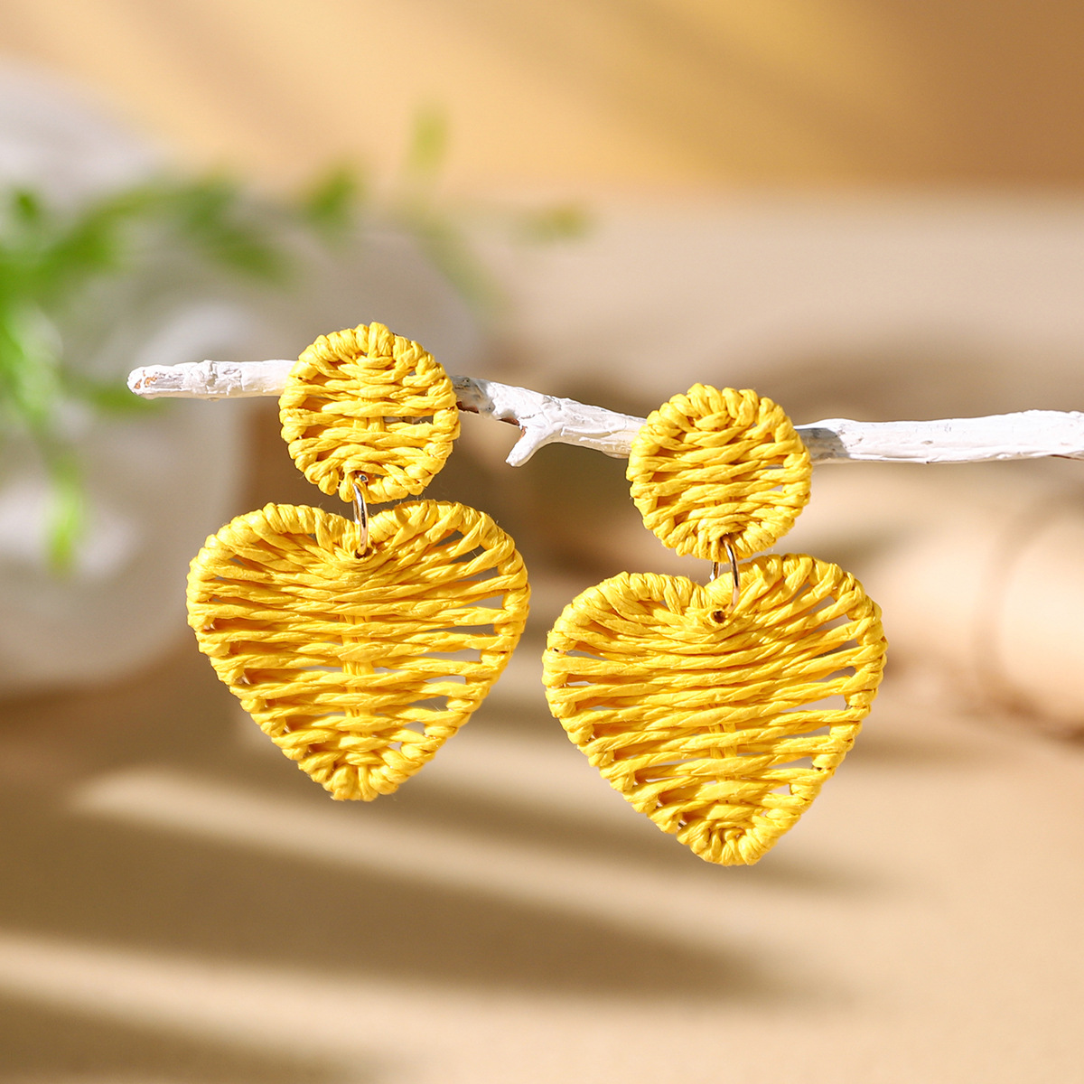 Women's Holiday Bohemian Style Raffia Hand-woven Earrings