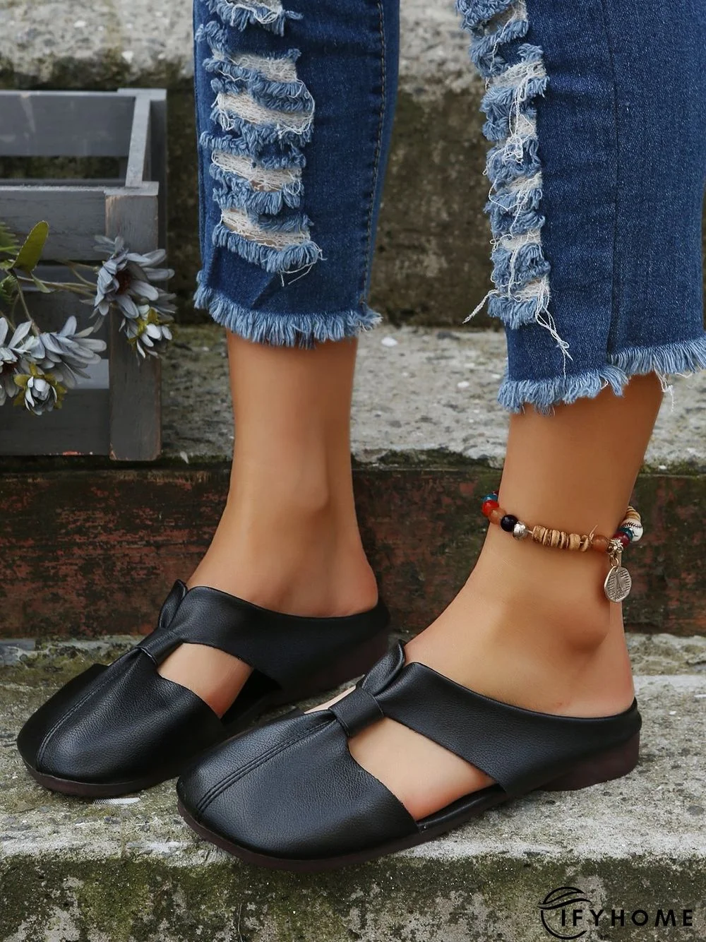 Women's Minimalist Cut Out Design Mules | IFYHOME