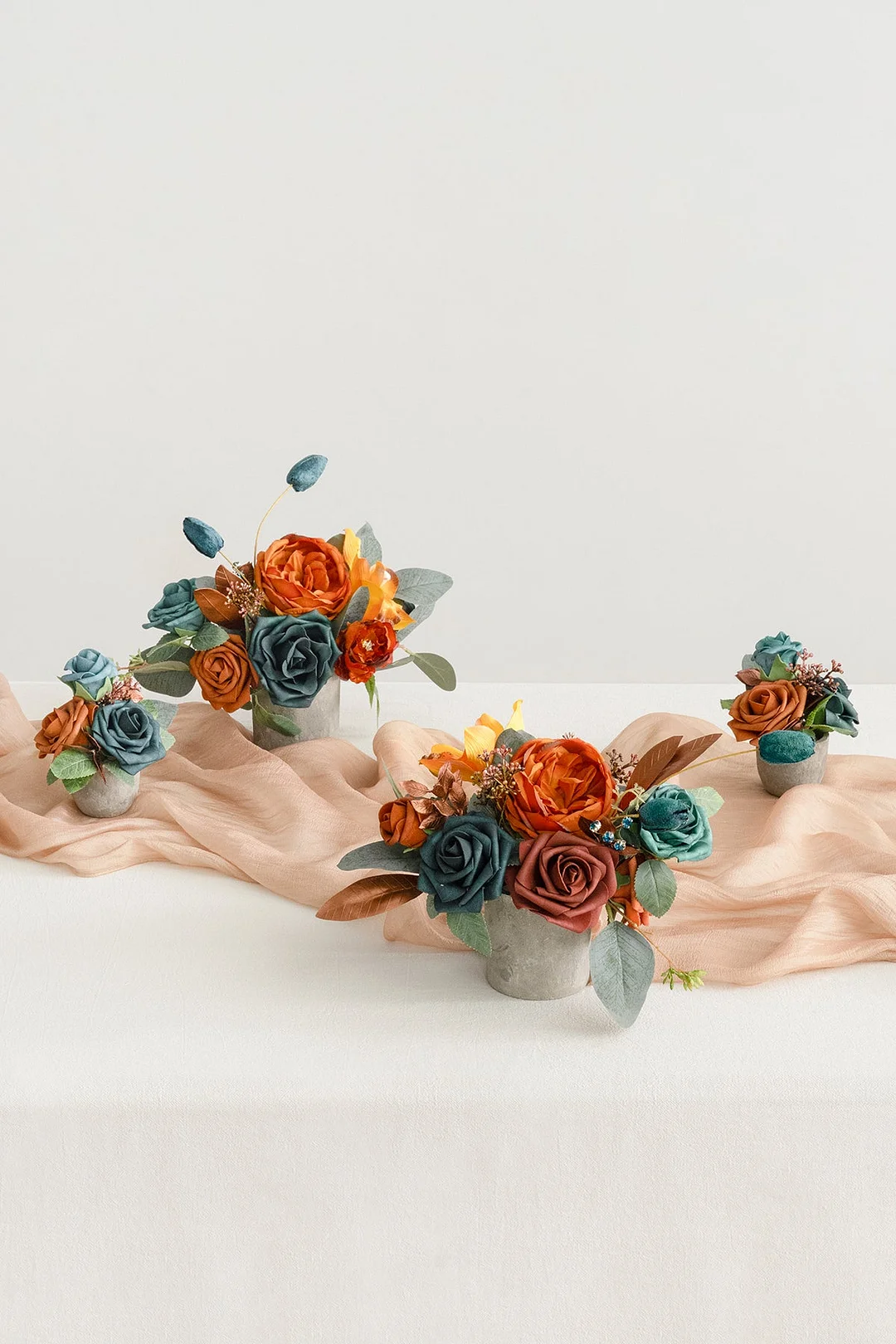 Assorted Floral Centerpiece Set in Dark Teal