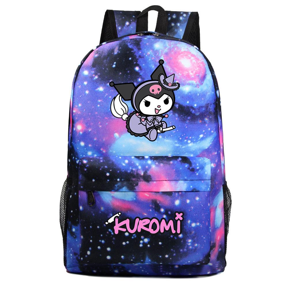 Mayoulove Kuromi Backpack Large Capacity Lightweight Easy to Clean for School Outdoor Use-Mayoulove