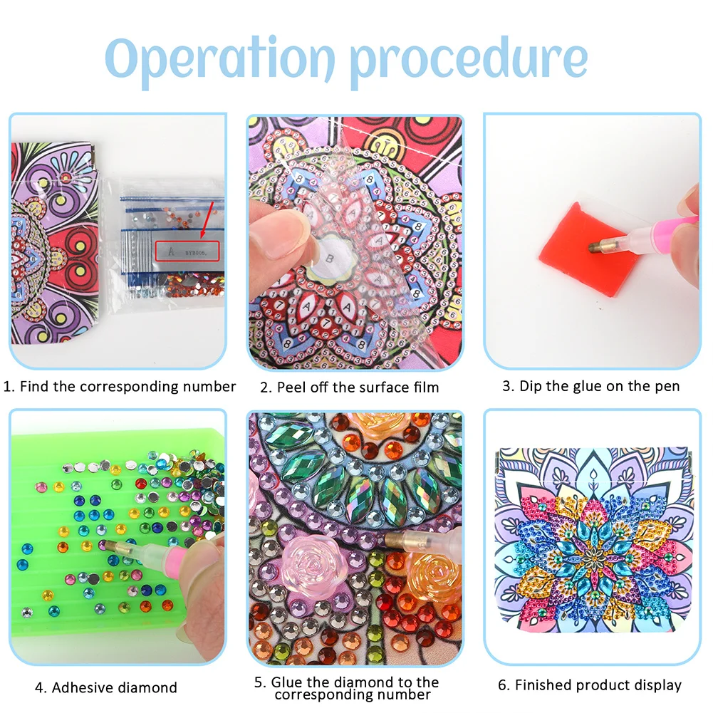 DIY Mandala Art Special Shape PU Diamond Painting Wallet Gifts for Women