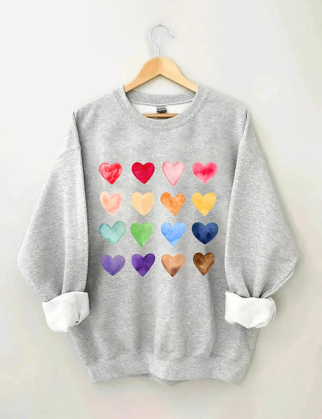 Watercolor Hearts Valentine's Day Sweatshirt