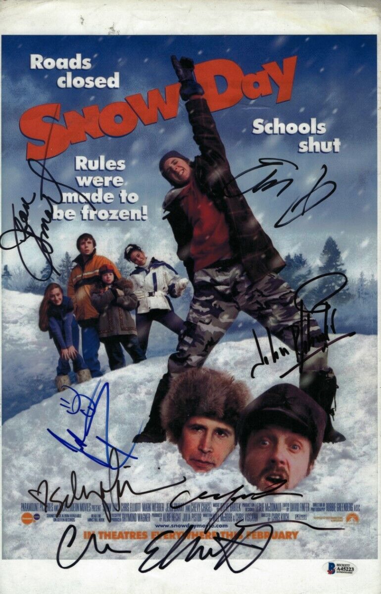 Snow Day Cast Signed Autographed 11X17 Photo Poster painting Peck Fisk Smart Elliott Beckett LOA