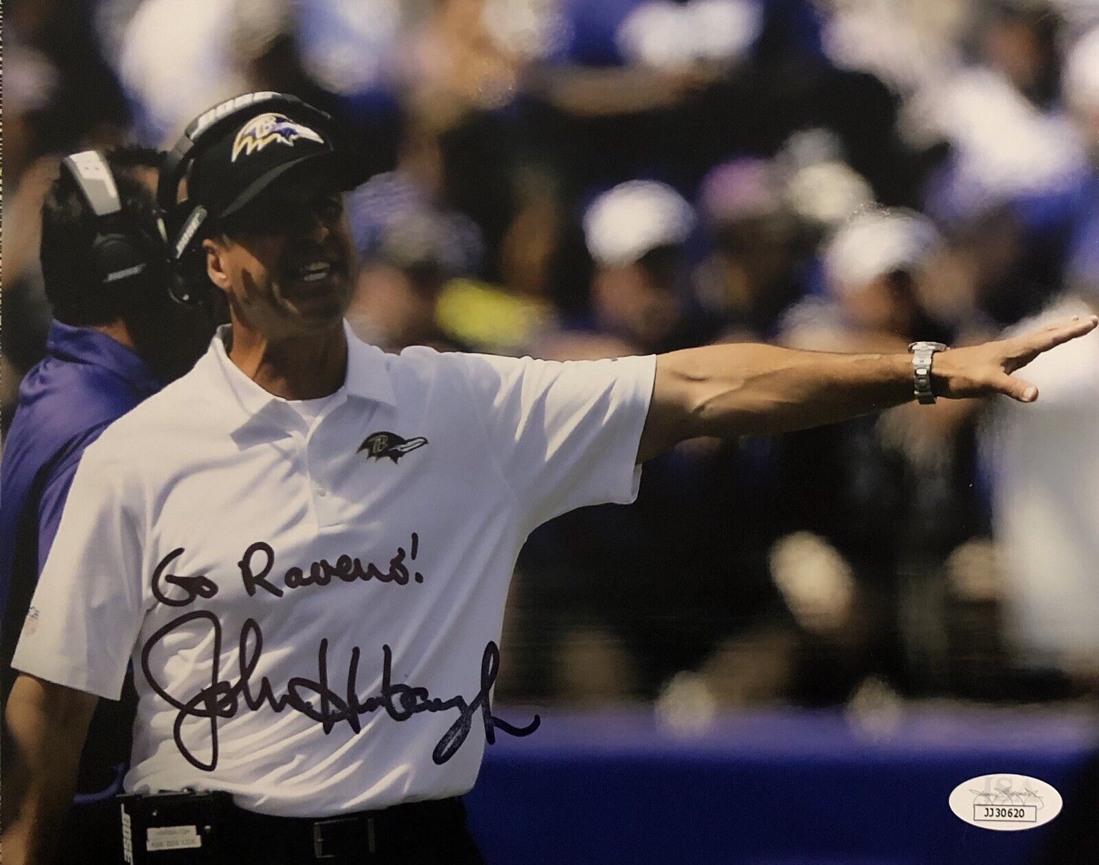 John Harbaugh Signed Autographed Baltimore Ravens 8x10 Photo Poster painting JSA