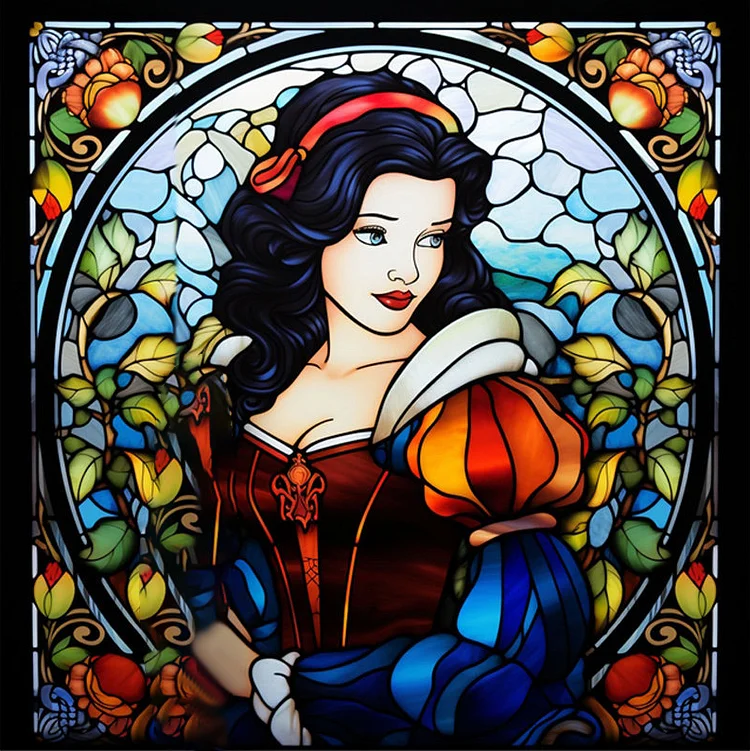 11CT Stamped Cross Stitch - Glass Art - Disney Princess Snow 11CT Stamped Cross Stitch - Glass Art - Disney Princess Snow