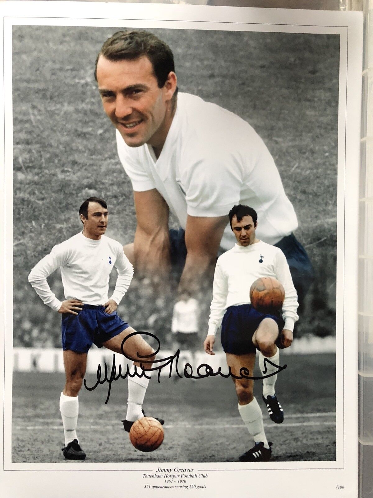 Spurs legend JIMMY GREAVES signed large Tottenham Photo Poster painting UACC DEALER